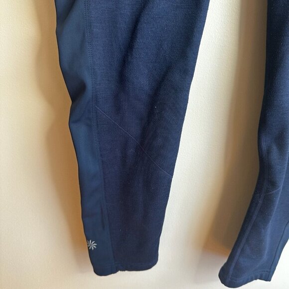 Athleta Leggings Womens Sz L Black Reflective Back Zip Pocket Athletic Stretch - Picture 4 of 11